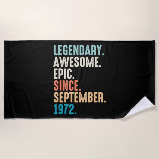 Serviette De Plage 50 ans Lengendary Awesome Epic depuis (Devant)