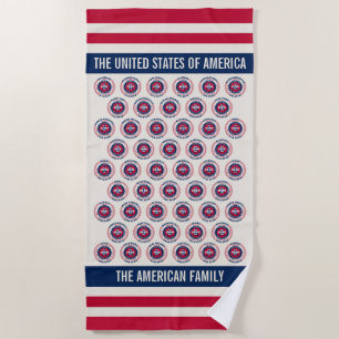 Serviette De Plage 50 États d'Amérique United States Beach Towel