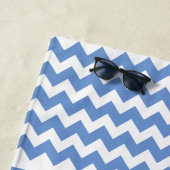 Serviette De Plage 50e anniversaire Ancre bleue et blanche Nautique (En situation)