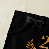 Serviette De Plage 50e anniversaire mariage blanc noir couronne (En situation)