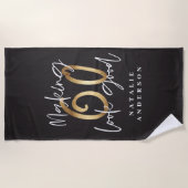 Serviette De Plage 60 ans d'or en fête (Devant)