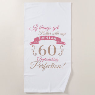 Serviette De Plage 60e anniversaire mieux avec l'âge