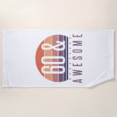 Serviette De Plage 60e anniversaire Retro Sunset (Devant)