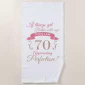 Serviette De Plage 70e anniversaire mieux avec l'âge (Devant)