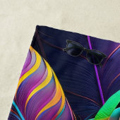Serviette De Plage 70s 60s Psychedelic Feathers  (En situation)