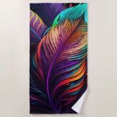 Serviette De Plage 70s 60s Psychedelic Feathers (Devant)