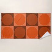 Serviette De Plage 70s Checks and Circles Flame Orange (Devant)