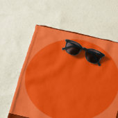 Serviette De Plage 70s Checks and Circles Flame Orange (En situation)