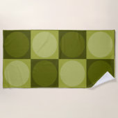Serviette De Plage 70s Checks and Circles Green (Devant)