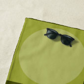Serviette De Plage 70s Checks and Circles Green (En situation)