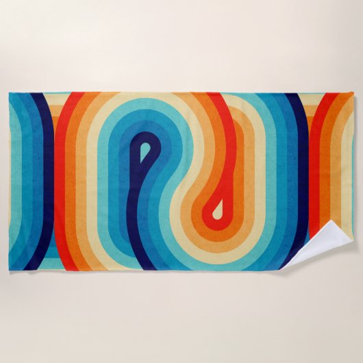 Serviette De Plage 70s Double Wave (Devant)