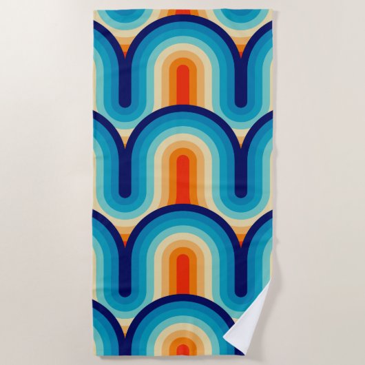 Serviette De Plage 70s Rainbow Curves (Devant)