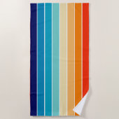 Serviette De Plage 70s Rainbow Stripes (Devant)
