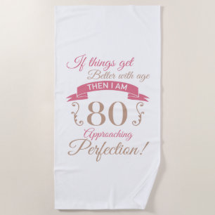 Serviette De Plage 80e anniversaire mieux avec l'âge