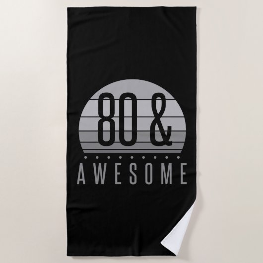 Serviette De Plage 80e anniversaire Retro Sunset (Devant)
