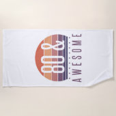 Serviette De Plage 80e anniversaire Retro Sunset (Devant)