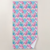 Serviette De Plage 80's Memphis Active Pink Light Blue (Devant)
