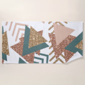 Serviette De Plage 80s rétro Abstrait | les années 70 Palette Vert et (Devant)