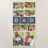 Serviette De Plage 9 Photo Collage papa Fête des pères (Devant)