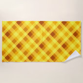 Serviette de plage à carreaux jaune vif de jaune d (Devant)
