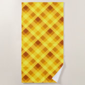 Serviette de plage à carreaux jaune vif de jaune d (Devant)