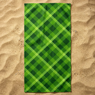 Serviette de plage à carreaux verts d'arbre Belle