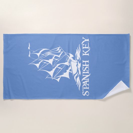 Serviette de plage à clé espagnole - Logo blanc (Devant)