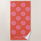 Serviette de plage à cœur en fleurs (Devant)