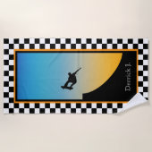 Serviette De Plage À damiers de ski (Devant)