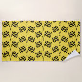 Serviette de plage à drapeaux de course (Devant)