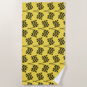 Serviette de plage à drapeaux de course (Devant)