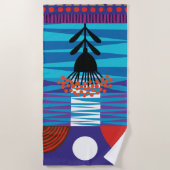 Serviette de plage à fleurs de lune (Devant)