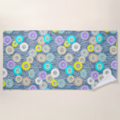 Serviette de plage à fleurs mécaniques (Devant)