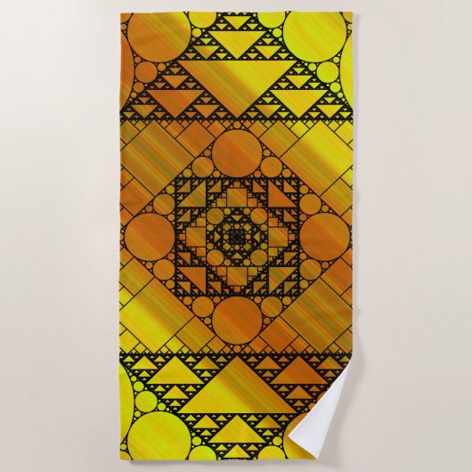 Serviette de plage à géométrie fractale (Devant)