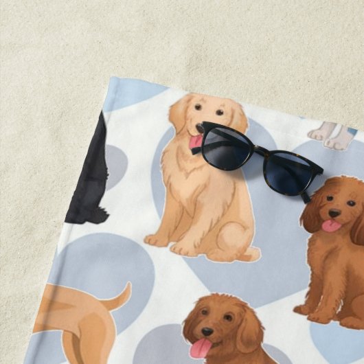 Serviette de plage à imprimer par le chien (En situation)