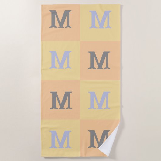 Serviette de plage à initiales personnalisées (Devant)