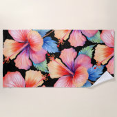 Serviette de plage à l'hibiscus tropical (Devant)
