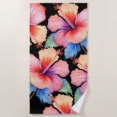 Serviette de plage à l'hibiscus tropical (Devant)