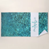 Serviette de plage à monogramme de nom (Devant)