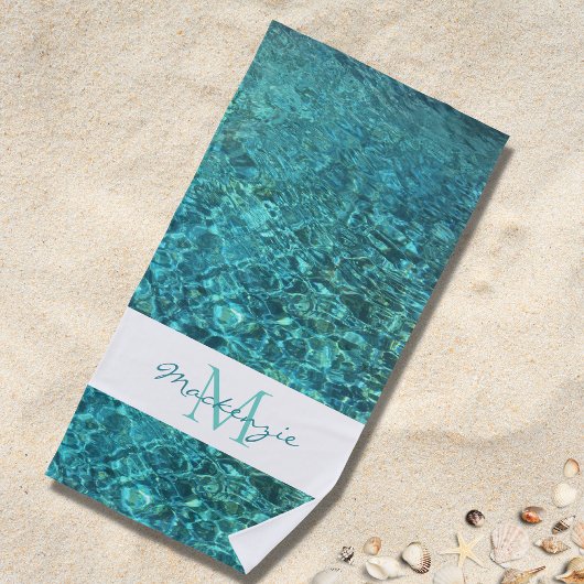 Serviette de plage à monogramme de nom