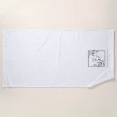 Serviette de plage à monogramme intemporel | Crête (Devant)
