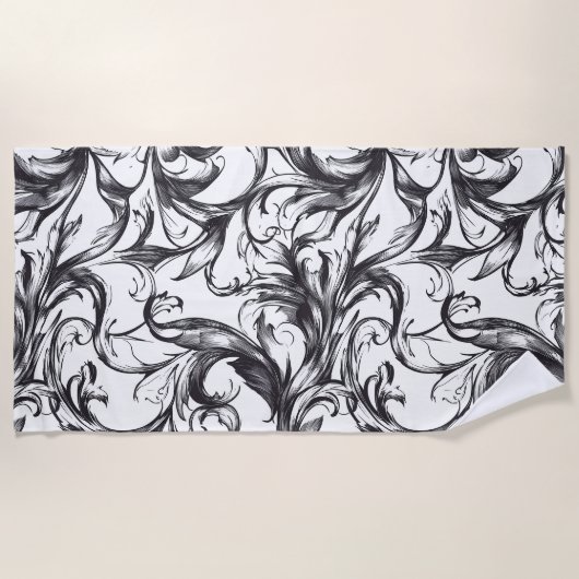 Serviette de plage à motif baroque (Devant)