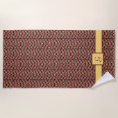 Serviette de plage à motif chevron imprimé léopard (Devant)