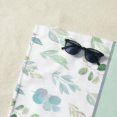 Serviette de plage à motif de feuille aquarelle "C (En situation)