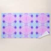 Serviette de plage à motif de marguerite violette (Devant)