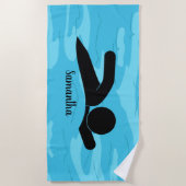 Serviette de plage à motif de natation (Devant)