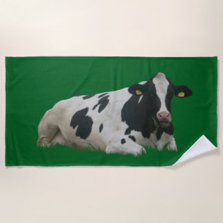 Serviette de plage à motif de vache hollandaise fo