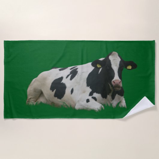 Serviette de plage à motif de vache hollandaise fo (Devant)