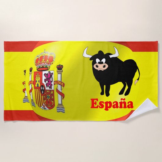 Serviette de plage à motif drapeau espagnol (Devant)