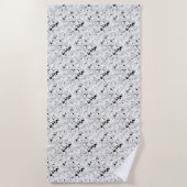 Serviette de plage à motif moderne Marbre Noir Bla (Devant)